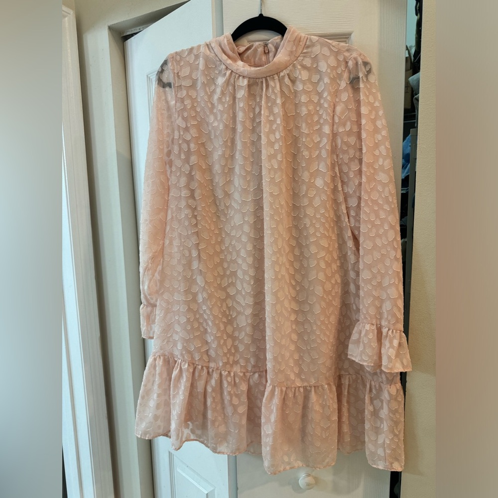 CALVIN KLEIN TURTLE NECK PINK DRESS